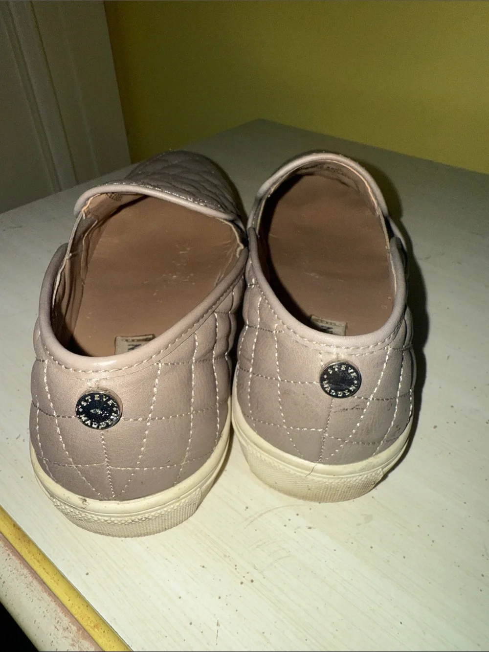 Steve Madden Ecentrcq Quilted Slip-On Loafers in Grey 7.5